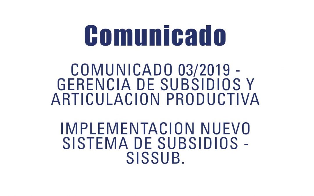 Comunicado SISSUB